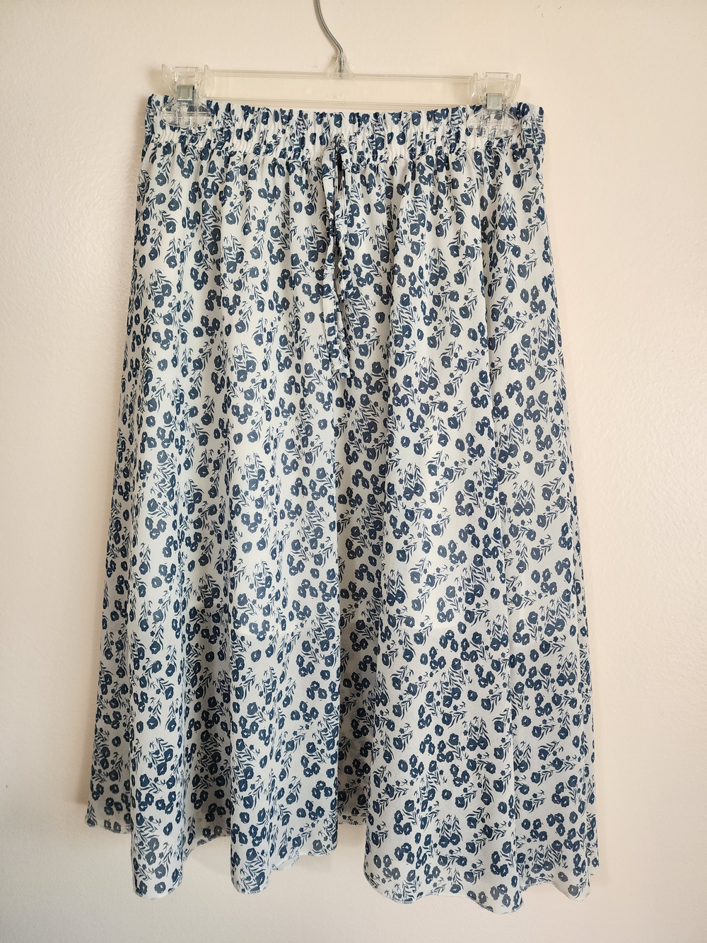Women's Blue Floral A-Line Skirt